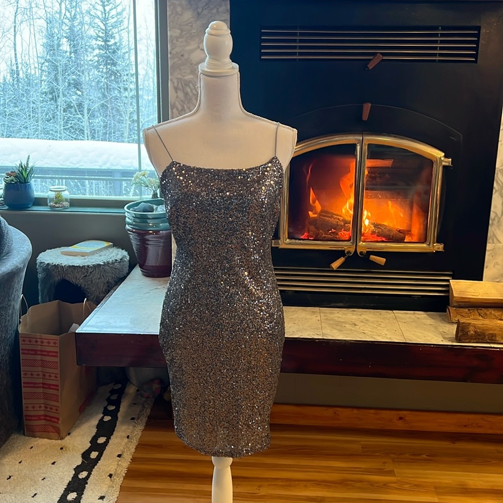 Sequin Dress - Blue Silver Club Dress Party Dress